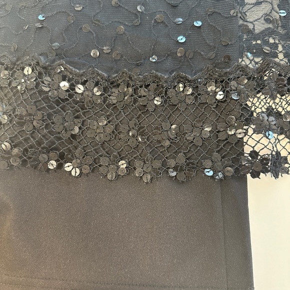 Vintage Jumpsuit/dress. Apart Impressions. Black with sequined overlay. - Picture 9 of 12